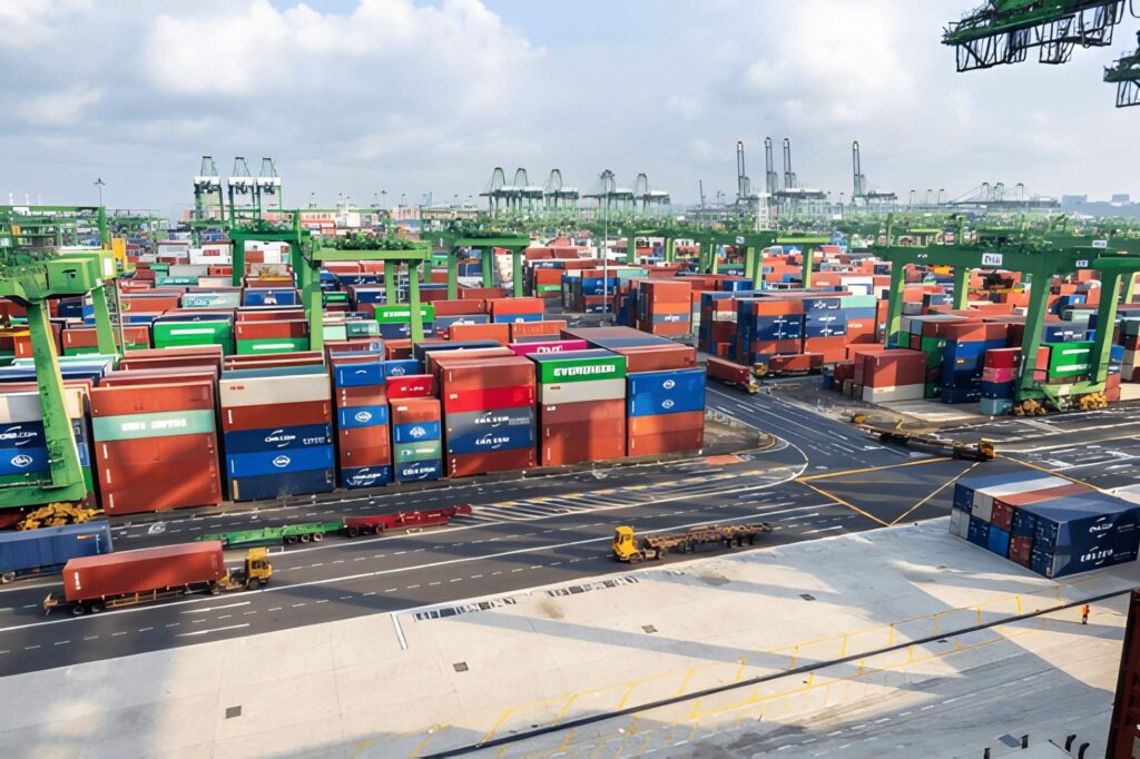 Rented shipping containers in South Africa.